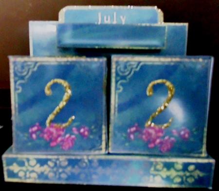 Pink Rose - Desk Top Calender by Margarette Blakeborough