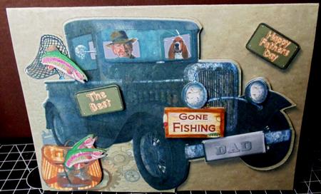 Rusty Truck - Gone Fishing- for Male by Margarette Blakeborough