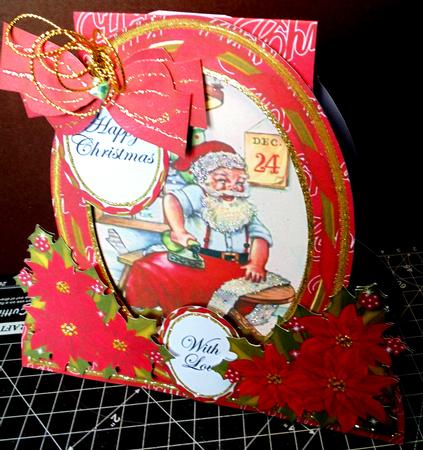 Santa Getting Ready Special Large Oval Card Mini Kit by Margarette Blakeborough