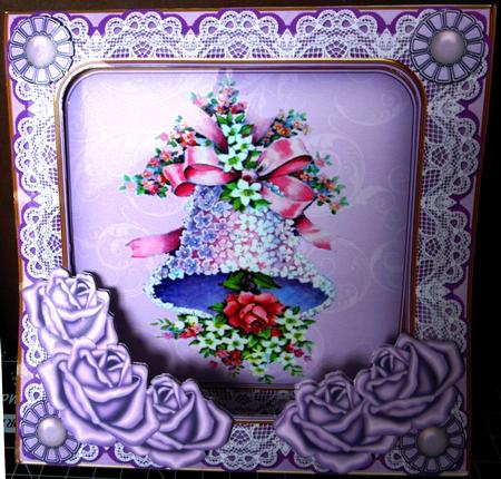 Lilac Wedding Bell 7inch Vintage Tent Card Mini Kit by Margarette Blakeborough