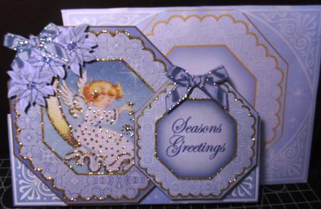Angel Stars Seasons Greetings Double Octagon Card & E Kit by Margarette Blakeborough