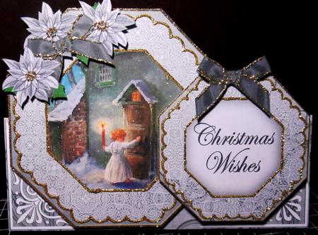 Choirboy Knocking Christmas Wishes Double Octagon Card Kit by Margarette Blakeborough