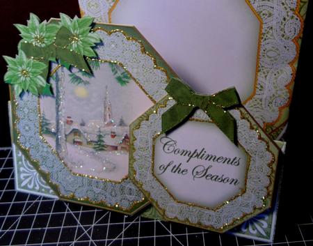 Winter Pub Compliments of Season Double Octagon Card Kit by Margarette Blakeborough