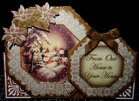 Snowy Village Our House to Yours Double Octagon Card Kit by Margarette Blakeborough