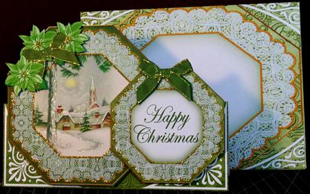 Winter Pub Happy Christmas Double Octagon Card Kit by Margarette Blakeborough
