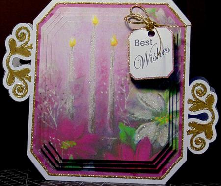 Pink Poinsettia Fancy Emerald Decoupage Mini Kit by Margarette Blakeborough