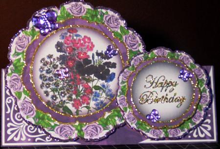 Lilac Bouquet Floral Double Doily Card Mini Kit by Margarette Blakeborough