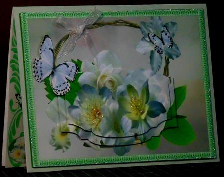 Basket of White Flowers Bracket Pyramids by Margarette Blakeborough