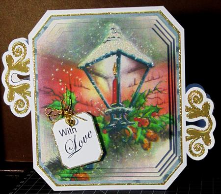 Lantern Silver Fancy Emerald Decoupage Mini Kit by Margarette Blakeborough