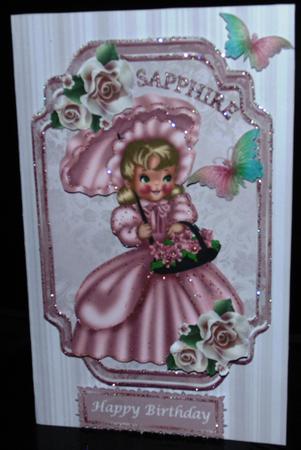 Southern Belle in Pink with Peach Roses by Margarette Blakeborough