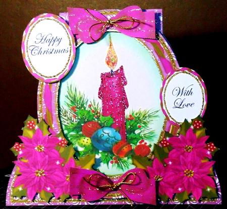Cerise Candle Special Large Oval Card Mini Kit by Margarette Blakeborough
