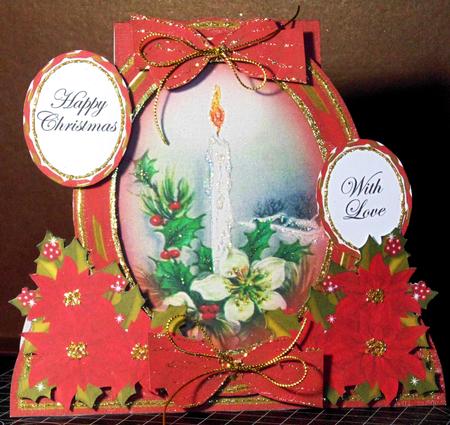 Floral Candlestick Special Large Oval Card Mini Kit by Margarette Blakeborough