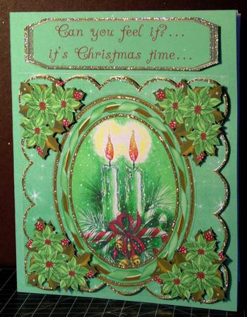 Candle Duo 7in Oval Ribbon Decoupage Topper Sheet by Margarette Blakeborough