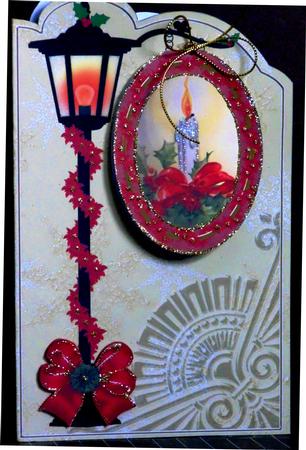 Single Red Candle 3D Opening Sign Card Mini Kit by Margarette Blakeborough