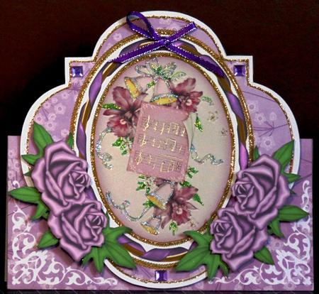 Orchid Music Shaped Over 3D Mini Card Kit by Margarette Blakeborough