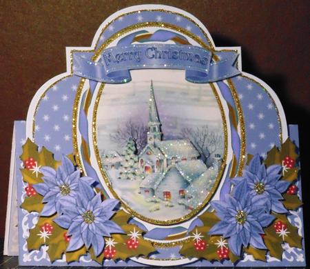 Blue Church Shaped Over 3D Mini Card Kit by Margarette Blakeborough