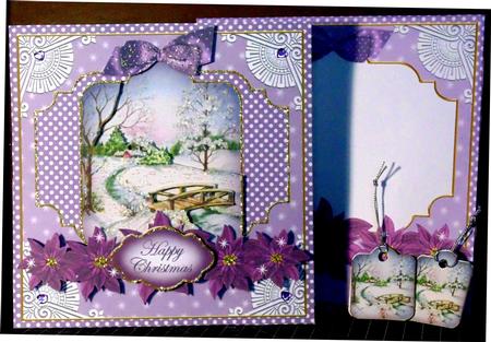 Lilac Snowscene Special 8in Tag N' Envelope Kit by Margarette Blakeborough