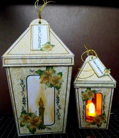Lantern Shaped Gift Boxes/luminaries - Gold by Margarette Blakeborough