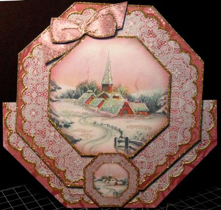 Snow Church Deco Stand-up Large Card Mini Kit by Margarette Blakeborough