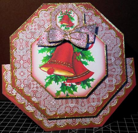 Red Bells Deco Stand-up Large Card Mini Kit by Margarette Blakeborough
