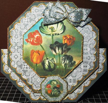 Black Tulips Deco Stand-up Large Card Mini Kit by Margarette Blakeborough