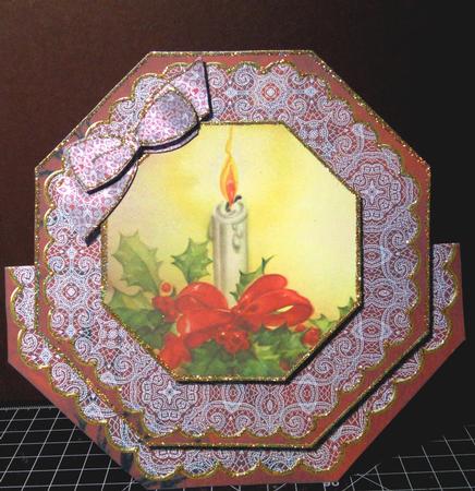 Red Candle Deco Stand-up Large Card Mini Kit by Margarette Blakeborough
