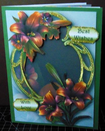 Gorgeous Autumn Lilies on Golden Frame by Margarette Blakeborough