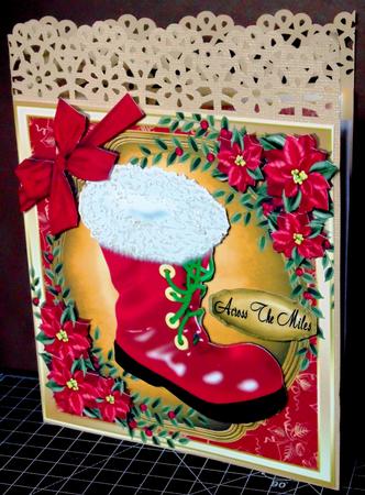 Santa's Bright Red Boot 8x8 Mini Kit by Margarette Blakeborough