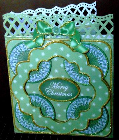Olive Flake Merry Christmas 3D Rosette Decoupage Topper by Margarette Blakeborough