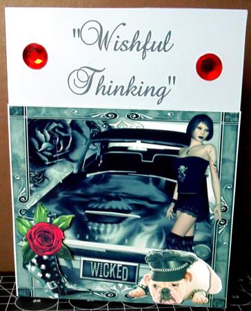 Red Rose T-bird Topper with Decoupage by Margarette Blakeborough