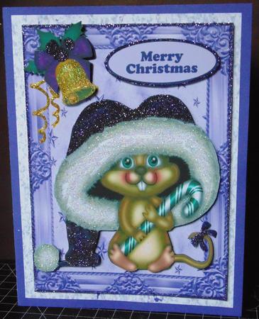 Christmas Mouse with Candy Cane by Margarette Blakeborough