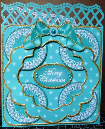 Dteal Flake Merry Christmas 3D Rosette Decoupage Topper by Margarette Blakeborough