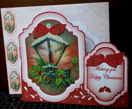 Red Lantern Large Fancy Stand Up Card N Envelope Kit by Margarette Blakeborough