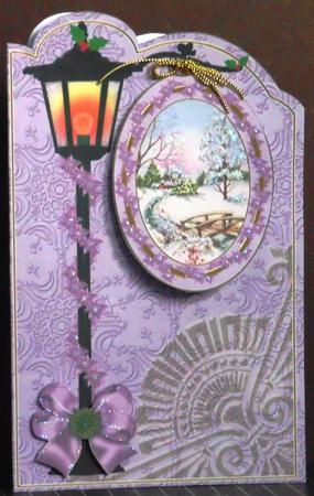 Lilac Snowscene1 3D Opening Sign Card Mini Kit by Margarette Blakeborough