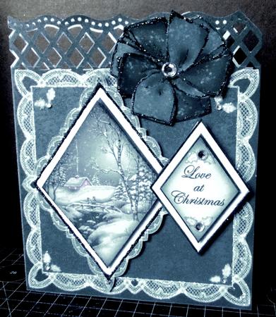 Winter Walk Love at Christmas 7in Double Diamond Topper by Margarette Blakeborough