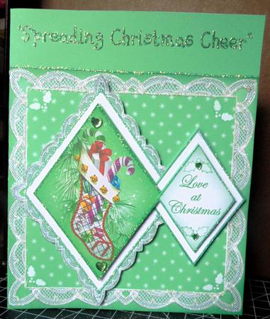 Stocking Love at Christmas 7in Double Diamond Topper by Margarette Blakeborough