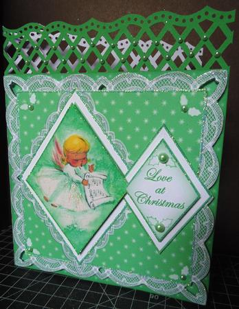 Music Angel Love at Christmas 7in Double Diamond Topper by Margarette Blakeborough