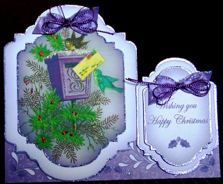 Christmas Postbox Large Fancy Stand Up Card N Envelope Kit by Margarette Blakeborough