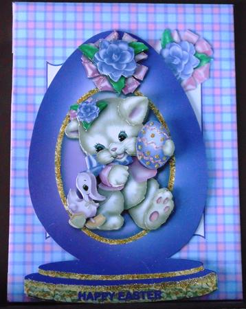 Kitty Easter Egg Shaped Card Kit by Margarette Blakeborough