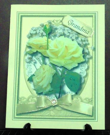 Beautiful Yellow Roses and Baby's Breath by Margarette Blakeborough
