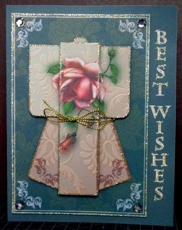 Rose Delight Kimono Card in Peach Mini Kit by Margarette Blakeborough