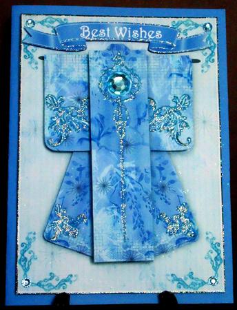 Diamond Flourish Kimono Card in Blue Mini Kit by Margarette Blakeborough