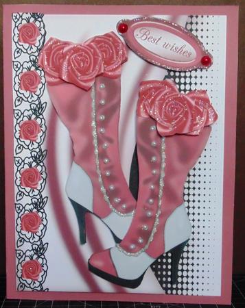 Steampunk & Black Lace with Vintage Boots with Roses by Margarette Blakeborough
