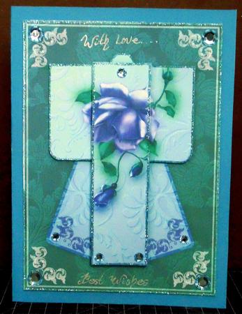 Rose Delight Kimono Card in Blue Mini Kit by Margarette Blakeborough