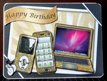 Boys Gold Gadgets & Things, Mobile, Laptop, Mp3 Player by Margarette Blakeborough