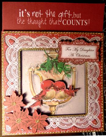 Lovebirds My Daughter 8in Sentiment Topper by Margarette Blakeborough