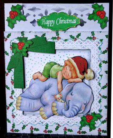 Cuddles with My Friend Ele in a Red Santa Hat Mini Kit by Margarette Blakeborough