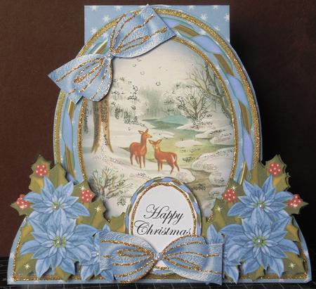 Snow Deer Special Large Oval Card Mini Kit by Margarette Blakeborough