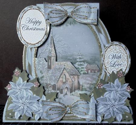 Christmas Scene Special Large Oval Card Mini Kit by Margarette Blakeborough