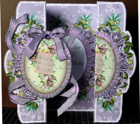 Violet Orchid A5 Tri-fold Fancy Card Mini Kit by Margarette Blakeborough